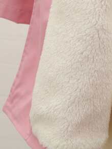 SHEIN Giacca invernale casual con cappuccio e fodera termica per ragazze pre-adolescenti