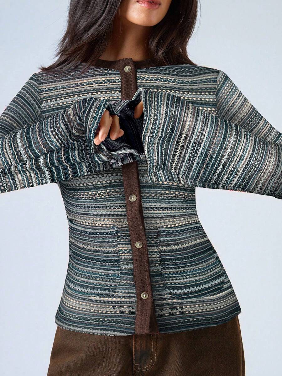SHEIN EZwear Áo thun dài tay dáng rộng cho nữ, nhiều màu sắc. - Nhiều màu - Xem 1