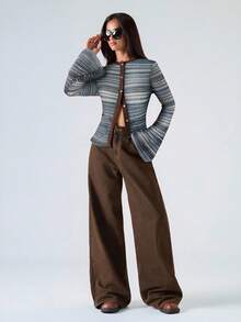 SHEIN EZwear Áo thun dài tay dáng rộng cho nữ, nhiều màu sắc. - Nhiều màu - Xem 3
