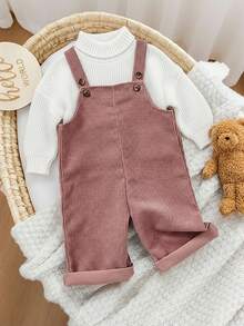 SHEIN Mono de leopardo lindo para bebé niña, versátil para el estilo callejero de otoño/invierno - Rosa - Ver 5