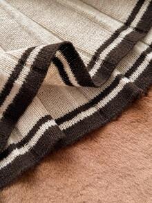 Muvela 女士迷你羊毛毛衣裙，百褶裙，复古学院风，适合秋季，返校季，日常穿着，复古时尚，约会，下午茶 - 杏色 - 查看 7