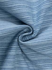 Manfinity Denimwave Áo khoác denim jacquard dáng rộng, đơn hàng khuy đơn tay dài dành cho nam - Rửa nhẹ - Xem 4