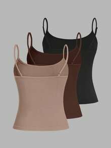 SHEIN EZwear 张子刺绣图案女士吊带露脐上衣，性感紧身，适合夏季穿着 - 彩色 - 查看 2