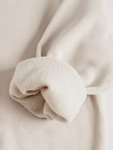 INAWLY Women's Casual Raccoon Embroidery Thermal Lined Crew Neck Sweatshirt, Autumn/Winter - Beige - View 4