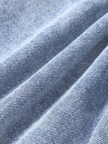 Young Girls Y2K Style New Fashion White Heart Embroidered Vintage Light Blue Loose Straight Leg Jeans, Soft & Comfortable Fabric, Casual Daily Versatile, Baby & Toddler Denim