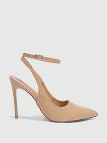 CUCCOO SZL Women's Pointed Toe Buckle Design Fashionable High Heels, Versatile For Daily Wear For Christmas - Apricot - View 4