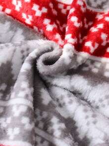 Teen GirlPrinted Fleece Pants, Comfortable Loose Straight Leg Trousers With Christmas Graphic Print, Autumn/Winter - Multicolor - View 6