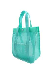 Mesh Beach Tote & Backpack Oversized Carryall For Pool, Towels & Toys, Lightweight Travel Bag (Bag Only) - Green toilet bag - View 4