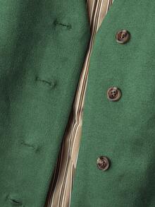 Franclia جاكيت كاجوال بدون أكمام بياقة على شكل حرف V لحجم كبير للنساء، صيفي - أخضر داكن - مشاهدة 4