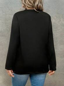 INAWLY Áo thun nữ họa tiết Route 66 cổ điển, áo thun dài tay thường ngày in khẩu hiệu, xuân/hè, giặt máy được - màu đen - Xem 2