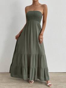 Breezaya Casual - Modern Casual Casual-Woman Strapless - Army Green - View 4