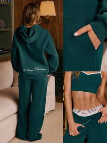 GLOWMODE 30'' Modal Fleece Wide Leg High Waist Adjustable Drawstring Waist Joggers Pants With Side Pockets Daily Casual Fall Winter