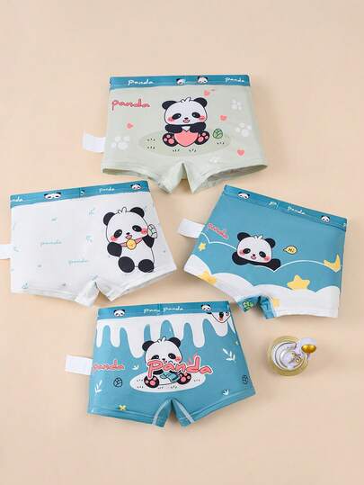 4 st/pack boxershorts med pandamönster för pojkar