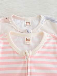 2件套女婴卡通动物图案针织柔软圆领长袖连体衣套装