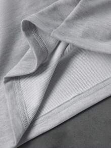 PAVTROS Men's Letter Print Drawstring Waist Loose Fit Casual Sweatpants Sweatpants Grey Stacked Sweat Pants