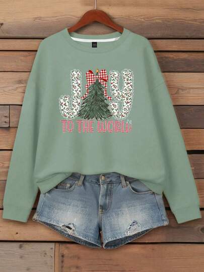 EMERY ROSE Joy To The World Christmas Sweatshirt, Christian Christmas Sweatshirt