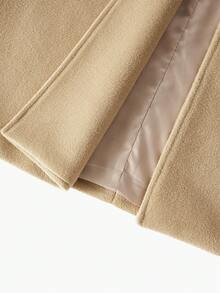 MOTF PREMIUM BROWN OVERCOAT WITH FAUX PEARL BUTTON, DETACHABLE BELT - Brown - View 7