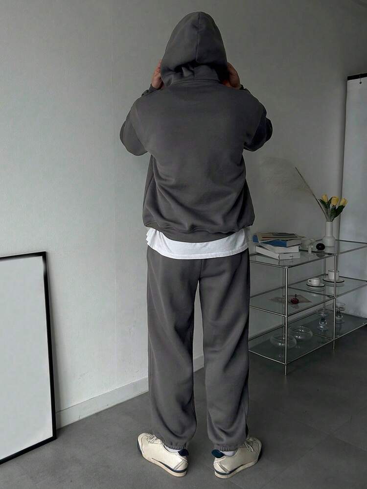 Men's 2 Pieces Hoodie Set With Pocket, Drawstring Pants,Fall Clothes