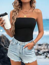 Sylviya Casual Solid Color Fitted Camisole Top For Women, Suitable For Summer
