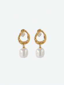 Opalesca Minimalist Pearl Stud & Drop Earrings For Women, Vintage Luxury Small Design Earrings,Outfits,Old Money,Beaded,Wedding/Bridal Accessories,Fairycore/Fairy,Pearl,Flower,Fall/Autumn/Winter,For Mom/Women/Girl/Mother,Elegant,Premium