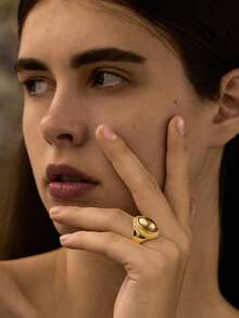 Opalesca Pearl Ring,Outfits,Old Money,Beaded,Wedding/Bridal Accessories,Fairycore/Fairy,Pearl,Flower,Fall/Autumn/Winter,For Mom/Women/Girl/Mother,Elegant,Premium - Multicolor - View 1