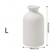 SHEIN 1 件花瓶，陶瓷花瓶餐桌装饰婚礼装饰北欧家居客厅装饰花瓶，现代装饰花瓶适用于乡村家居装饰，现代农舍装饰，家居装饰，花瓶，中心装饰，桌面装饰，派对装饰，圣诞装饰（两种尺寸可选）圣诞节适合节日送礼 - 白色 - 查看 10