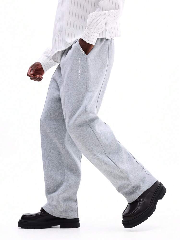 Straight Fit Sweatpants With Clean Waist