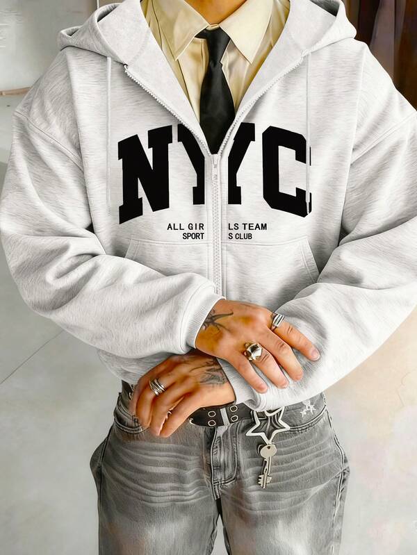 Manfinity Dauomo Men's Casual Graphic Letter Print Pullover Hoodie, Stylish Streetwear, Versatile For Daily Wear, Autumn Jacket, Back To School, Photography, Party Outfit