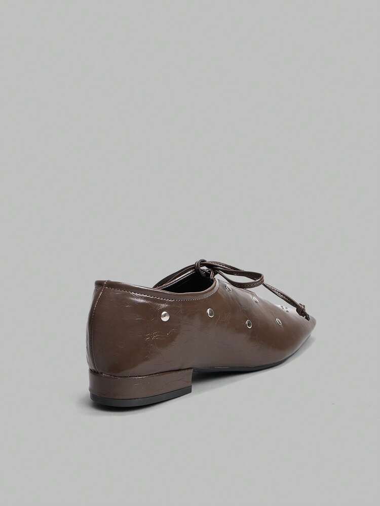 Women's Square Toe Flat Shoes, Comfortable For Commuting, Office, Street Gatherings, Suitable For All Seasons For Christmas