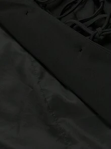 SHEIN MOD 复古系带装饰腰部外套和裤子套装 - 黑色 - 查看 9