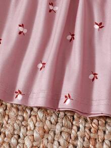 SHEIN 2 Stücke/Set Elegantes Mädchen Ditsy Blumen Rundhals Langarm Top und Hose, bequemer Pyjama Set - Pink - Übersicht 8