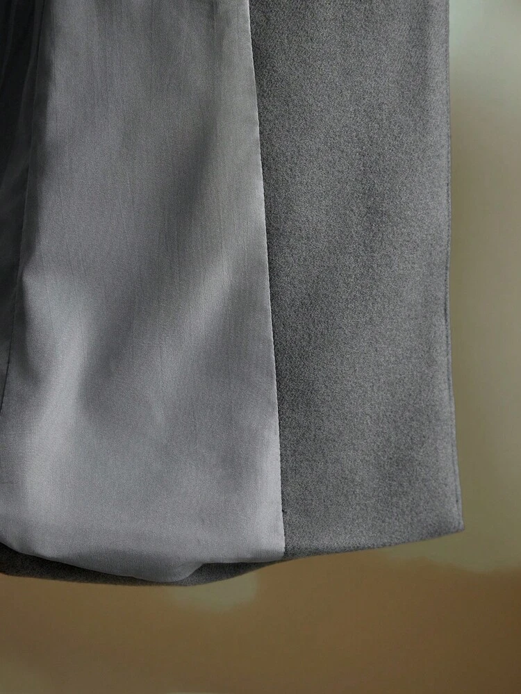 Women's Elegant Gray Business Corporate Office Suit Set,Summer Soft TR Fabric Slim Fit Blazer & Pleated A-Line Skirt,High-End Vintage Commuter Outfit