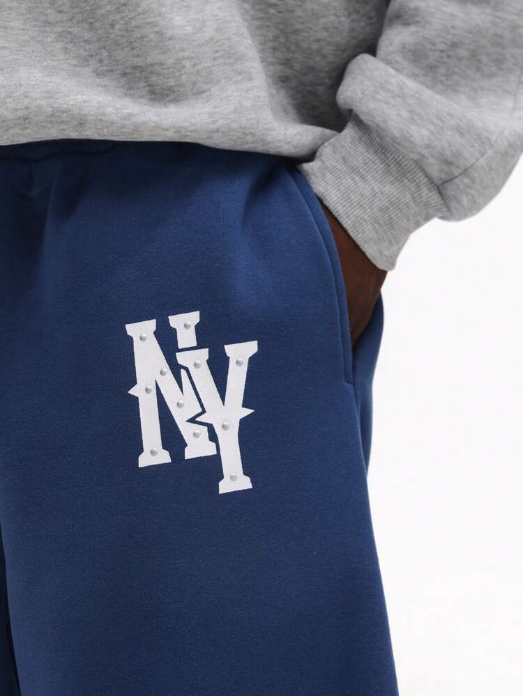 Loose Fit Sweatpants With NY Logo Print