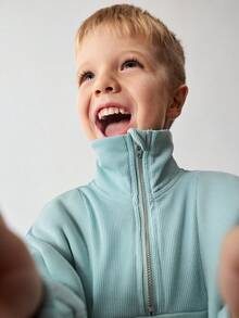 Maija Kids Maija Kids 男童純色落肩套頭運動衫 - 綠色 - 查看 7