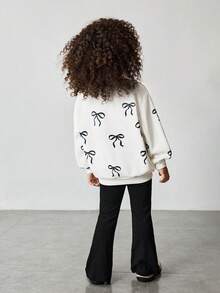 Maija Kids Maija Kids 2件套女童圆领蝴蝶结装饰卫衣和裤子套装 - 白色 - 查看 2