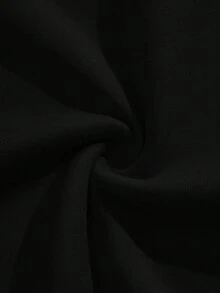 Manfinity Homme 男士圣诞标语图案保暖连帽卫衣，卡通圣诞连帽衫，长袖上衣 - 黑色 - 查看 4