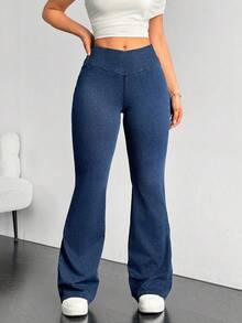 Flexra Plus Size Women High Waist Slimming High Stretch Skinny Fashionable Versatile Jeans - Dark Wash - View 3