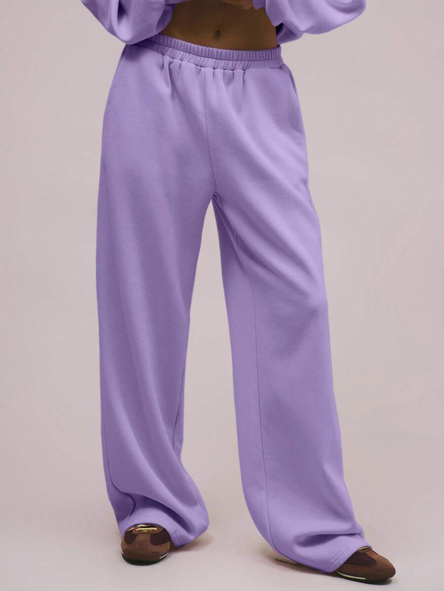 MUSERA 宽松抓绒运动裤 休闲居家慢跑裤 冬季保暖 - 紫丁香色 - 查看 1