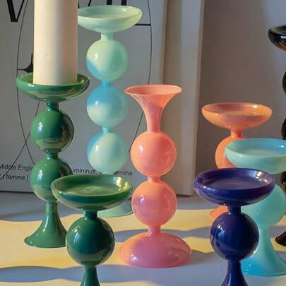 Joivida 1 chiếc Chân nến thủy tinh hình cột La Mã kiểu Pháp cổ điển cao cấp và trang nhã, kiểu dáng đơn giản và hiện đại, thiết kế đa năng, cấu trúc thủy tinh bền chắc, thích hợp trang trí nhà cửa, đám cưới, tiệc tùng và trang trí trung tâm bàn, lễ hội Ramadan.