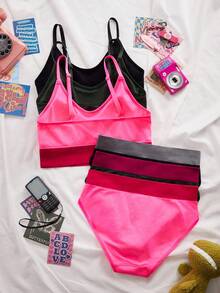 SHEIN 6 Stücke/Set farbenfrohe, modische Lingerie-Sets für Mädchen - Verschiedenfarbig - Übersicht 2