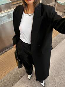 Siren Gaze Blazer casual a maniche lunghe monocromatico e minimalista da donna