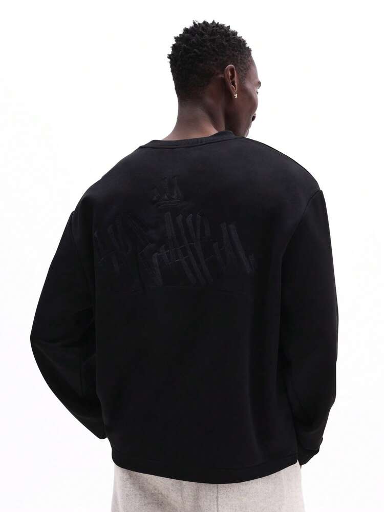Long Sleeve Crew Neck Shirt With Embossed Design