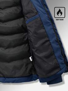 Manfinity Homme 男士长袖冬季宽松拉链羽绒服 冬季外套 加厚羽绒服 冬装外套 冬装大衣 海军蓝冬装 - 藏蓝色 - 查看 6