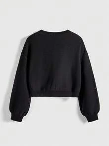 ROMWE Cárdigan de punto con bordado floral místico de hippie en talla grande