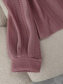 Franclia 新款时尚蕾丝甜美优雅彼得潘领女士长袖衬衫 - 粉色 - 查看 3