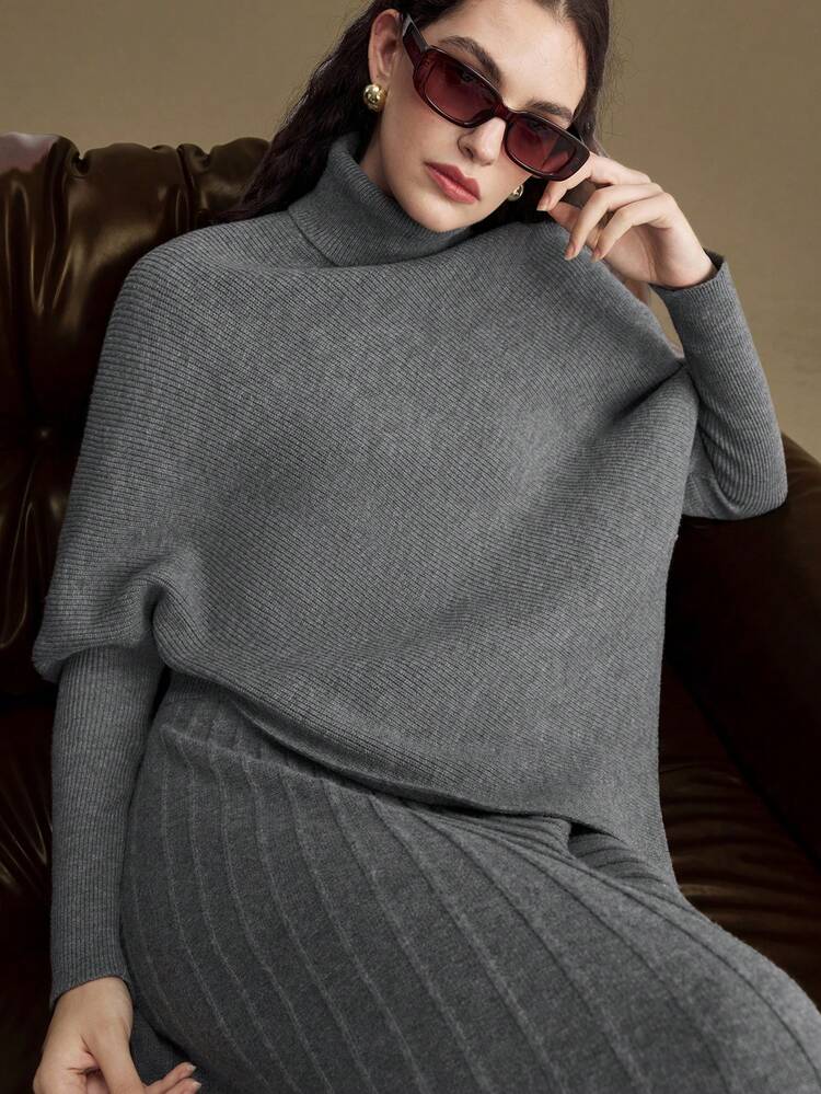 Women's Knitted Fabric Pleated A-Line Skirt, Elastic Waist, Flared Hem, Modern Urban Casual Business Office Wear, Low-Key Elegant Commuter,Fall,Fall Clothes For Women Modern Urban Casual Fashion Business Casual Women's Office Wear Low-Key Old Money Style Effortless Temperament High-End Urban Commuting High-Quality Airport Women's Wear High-End Material High-End, Elegant, Old-Fashioned Cruise Attire For Wedding Guests Valentine's Day