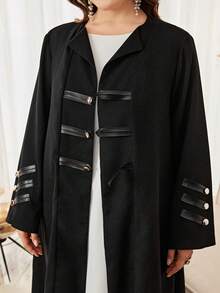 Al Najma Plus Size Solid Color Long Sleeve Loose Casual Abaya, Suitable For Spring And Autumn