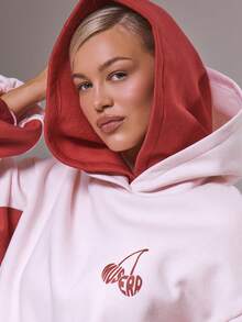 MUSERA Oversized Hoodie mit Kontrastpaneel-Grafik-Muster, Winter, süß, lässig, gemütlich