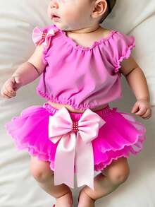 Baby Girls Shirt Co-Ords - Pink - View 2