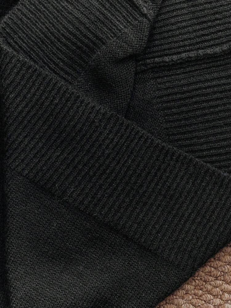 Valentine Women's Winter Sweater, Fashionable Rhinestone Embellished Crew Neck, Sweet & Youthful, Versatile Long Sleeve Black Knit Goddess-Level Plus Size Pullover Top, Suitable For Fall, Winter, New Year, Party, Wedding, Elegant, Chic, Stylish